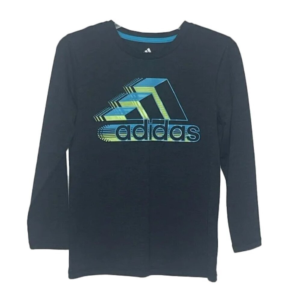 ❤️ 🆕 ADIDAS Kids Dark Blue Long Sleeve Tee Size 7